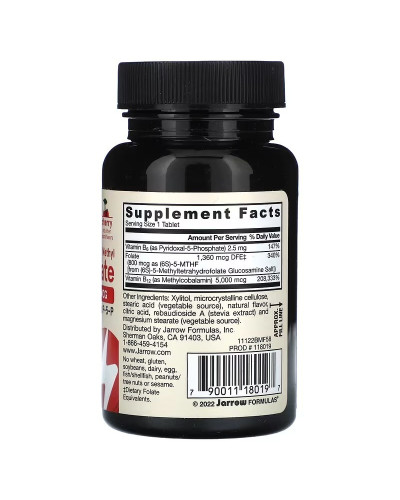 Вітамін B12 та метилфолат, смак вишні, Vegan Methyl B-12&Methyl Folate, Jarrow Formulas, 60 жувальних таблеток