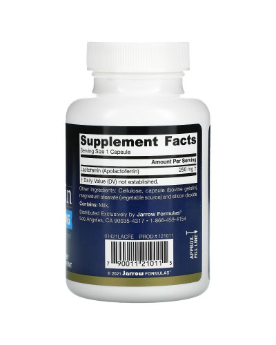 Лактоферин сублімований, 250 мг, Lactoferrin, Freeze Dried, Jarrow Formulas, 60 капсул
