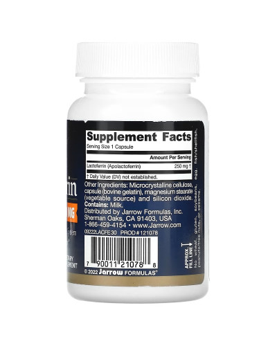Лактоферин сублімований, 250 мг, Lactoferrin, Freeze Dried, Jarrow Formulas, 30 капсул
