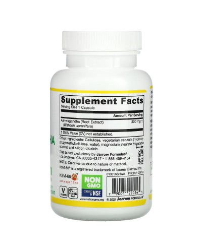 Ашваганда, Ashwagandha, Jarrow Formulas, 120 вегетарианских капсул