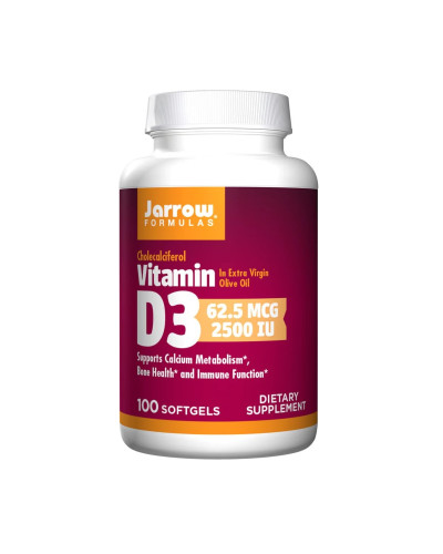 Вітамін D3 (Холекальциферол), 2500  МО, Jarrow Formulas, 100 гелевих капсул