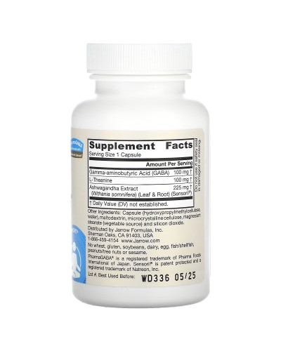 GABA (Гамма-Аминомасляная Кислота), GABA Soothe, Jarrow Formulas, 30 вегетарианских капсул GABA (Гамма-Аминомасляная Кислота), GABA Soothe, Jarrow Formulas, 30 вегетарианских капсул