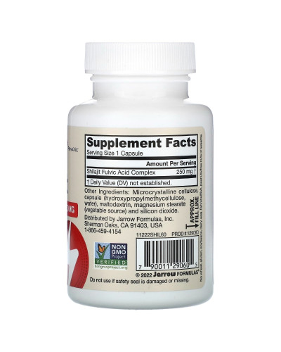 Комплекс з мумійо та фульвокислотою, 250 мг, Vegan Shilajit Fulvic Acid Complex, Jarrow Formulas, 60 рослинних капсул