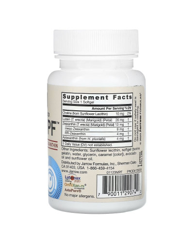 Защита глаз от синего света, MaculaPF, Carotenoid Complex, Jarrow Formulas, 30 желатиновых капсул