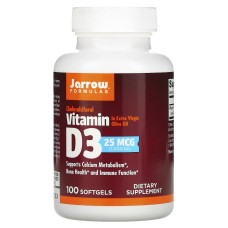 Витамин D3 (Холекальциферол), 1000 МЕ, Jarrow Formulas, 100 гелевых капсул