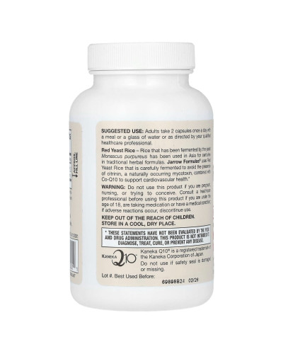 Красный ферментированный рис с коэнзимом Q10, Vegan Red Yeast Rice + Co-Q10, Jarrow Formulas, 120 растительных капсул