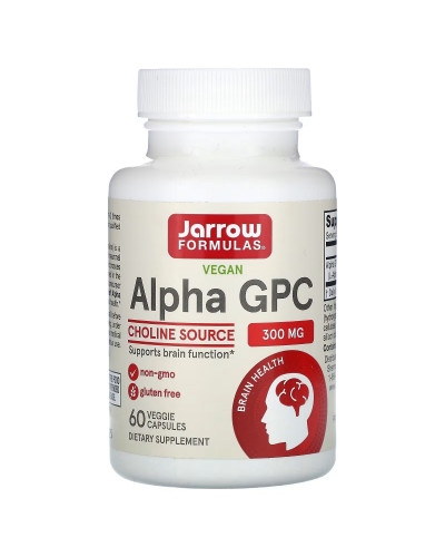 L-альфа глицерилфосфорилхолин, 300 мг, Alpha GPC, Jarrow Formulas, 60 вегетарианских капсул