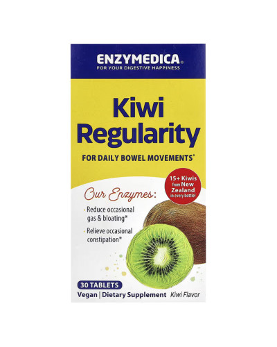 Киви, Kiwi Regularity, Enzymedica, 30 жевательных таблеток