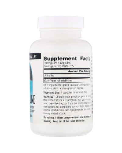 L-цитрулін 500 мг, L-Citrulline, Source Naturals, 60 капсул L-цитрулін 500 мг, L-Citrulline, Source Naturals, 60 капсул