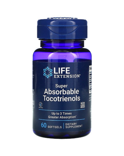 Витамин Е Суперабсорбируемые Токотриенолы, Super Absorbable Tocotrienols, Life Extension, 60 капсул