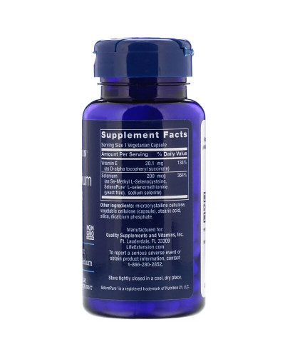 Супер Комплекс Селен, Super Selenium, Life Extension, 100 Вегетарианских Капсул