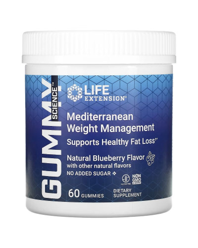 Средство для коррекции веса, вкус черники, Mediterranean Weight Management, Life Extension, 60 жевательных конфет