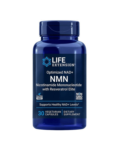Нікотинамід з ресвератролом, NMN Nicotinamide Mononucleotide with Resveratrol Elite, Life Extension, 30 вегетаріанських капсул