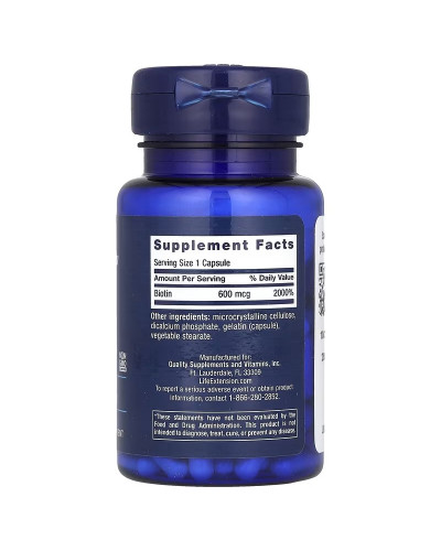 Біотин, 600 мкг, Biotin, Life Extension, 100 капсул