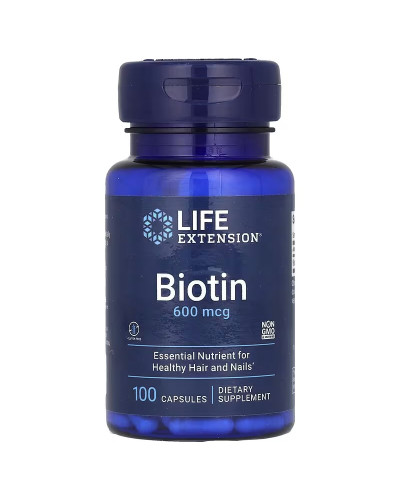 Біотин, 600 мкг, Biotin, Life Extension, 100 капсул