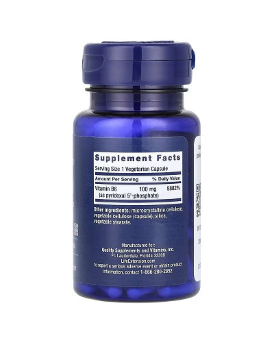 Піридоксаль 5'-фосфат, Вітамін B6, 100 мг, Pyridoxal 5'-Phosphate Caps, Life Extension, 60 вегетаріанських капсул Піридоксаль 5'-фосфат, Вітамін B6, 100 мг, Pyridoxal 5'-Phosphate Caps, Life Extension, 60 вегетаріанських капсул