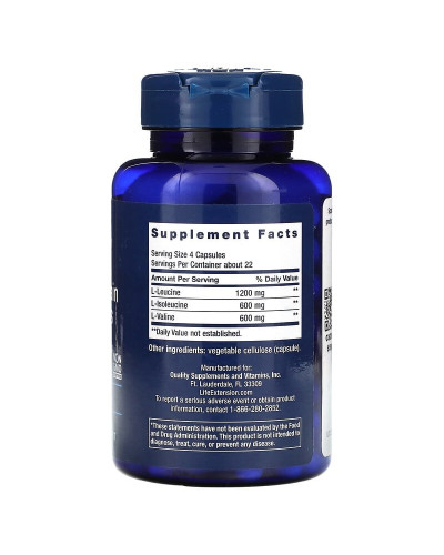 Аминокислоты с разветвленной цепью, Branched Chain Amino Acids, Life Extension, 90 капсул Аминокислоты с разветвленной цепью, Branched Chain Amino Acids, Life Extension, 90 капсул