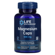 Магний, Magnesium, Life Extension, 500 мг, 100 вегетарианских капсул