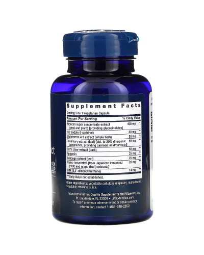 Экстракт крестоцветных тройного действия с ресвератролом, Triple Action Cruciferous Vegetable Extract with Resveratrol, Life Extension, 60 вегетарианских капсул