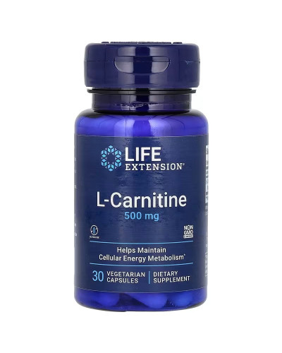 L-Карнитин, 500 мг, L-Carnitine, Life Extension, 30 вегетарианских капсул