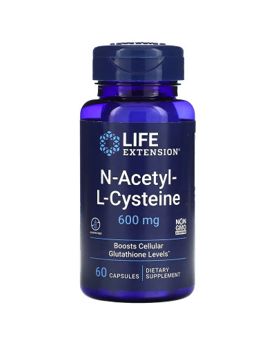N-ацетил-L-цистеин, 600 мг, NAC N-Acetyl-L-Cysteine, Life Extension, 60 капсул