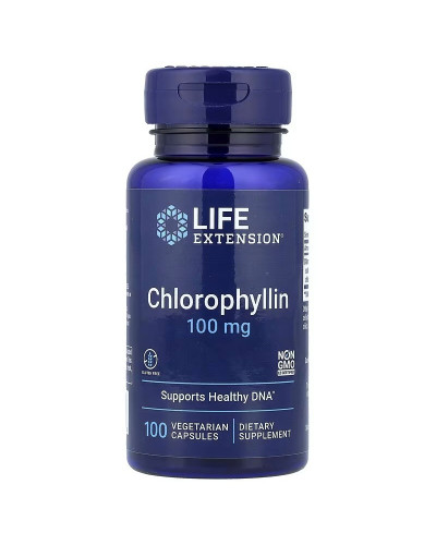 Хлорофілін, 100 мг, Chlorophyllin, Life Extension, 100 вегетаріанських капсул