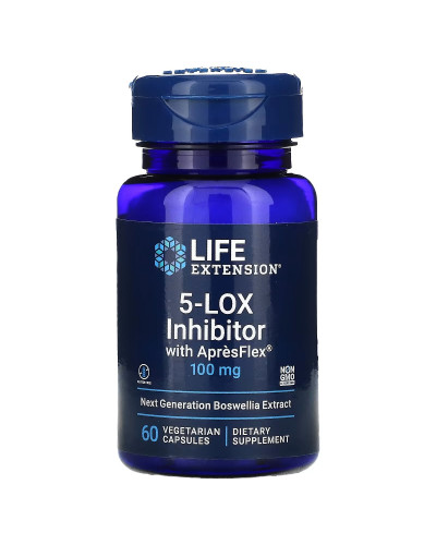 Ингибитор 5-LOX, Экстракт босвелии, 100 мг, 5-LOX Inhibitor with ApresFlex, Life Extension, 60 вегетарианских капсул