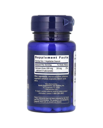 D-глюкарат кальция, 200 мг, Calcium D-Glucarate, Life Extension, 60 вегетарианских капсул