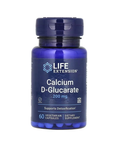 D-глюкарат кальция, 200 мг, Calcium D-Glucarate, Life Extension, 60 вегетарианских капсул