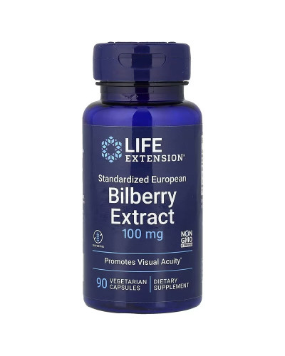 Чорниця екстракт, 100 мг, Bilberry Extract, Life Extension, 90 вегетаріанських капсул