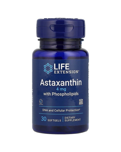 Астаксантин с фосфолипидами, 4 мг, Astaxanthin with Phospholipids, Life Extension, 30 гелевых капсул