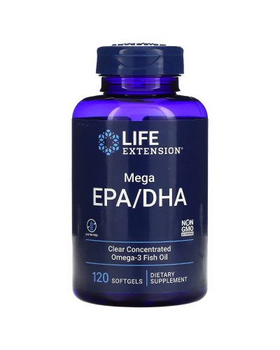 Риб'ячий жир з мега ЕПК/ДГК, Mega EPA/DHA, Life Extension, 120 гелевих капсул
