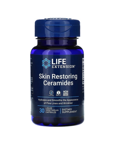 Керамиды для восстанавления кожи, Skin Restoring Ceramides, Life Extension, 30 жидких вегетарианских капсул
