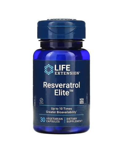 Ресвератрол, Resveratrol Elite, Life Extension, 30 вегетарианских капсул