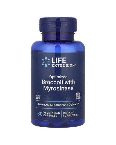 Брокколи из мирозиназа, Optimized Broccoli and Myrosinase, Life Extension, 30 вегетарианских капсул