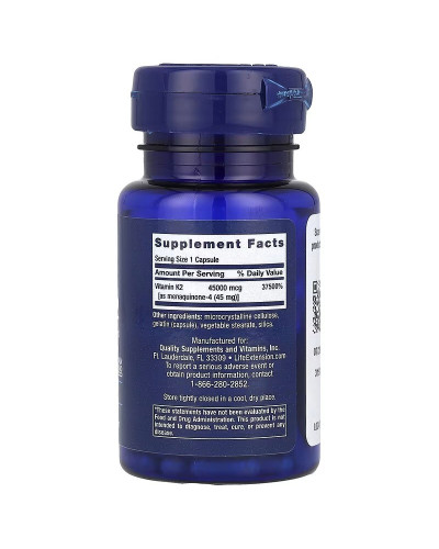 Витамин К2, 45 мг, Mega Vitamin K2, Life Extension, 30 капсул
