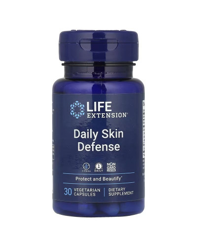 Ежедневная защита кожи, Daily Skin Defense, Life Extension, 30 вегетарианских капсул