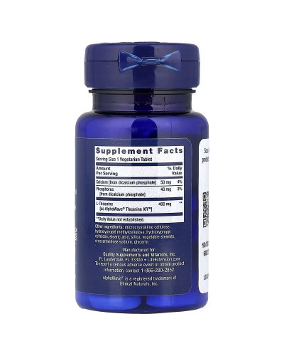 Теанін від стресу, Theanine XR Stress Relief, Life Extension, 30 вегетаріанських таблеток