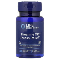Теанин от стресса, Theanine XR Stress Relief, Life Extension, 30 вегетарианских таблеток