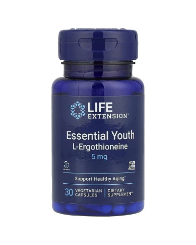 L-эрготионеин и молодость, 5 мг, Essential Youth L-Ergothioneine, Life Extension, 30 вегетарианских капсул