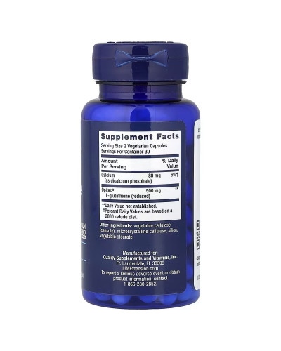 Глутатіон, 500 мг, Glutathione, Life Extension, 60 вегетаріанських капсул