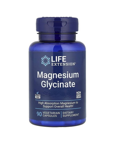 Магній гліцинат, 105 мг, Magnesium Glycinate, Life Extension, 90 вегетаріанських капсул