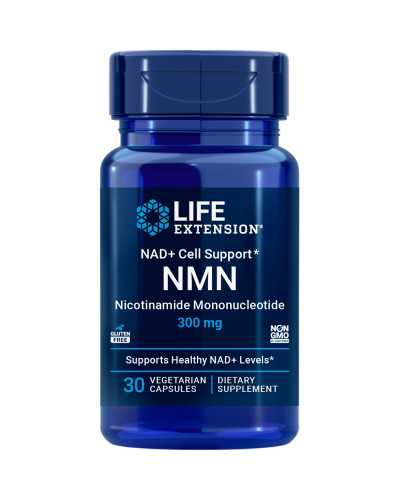 Нікотинамід мононуклеотид, 300 мг, NMN Nicotinamide Mononucleotide, NAD+ Cell Support, Life Extension, 30 вегетаріанських капсул
