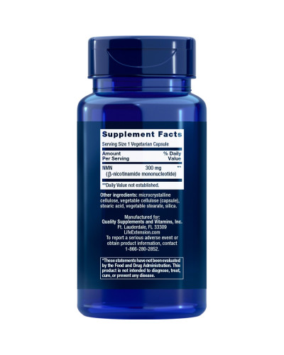 Нікотинамід мононуклеотид, 300 мг, NMN Nicotinamide Mononucleotide, NAD+ Cell Support, Life Extension, 90 вегетаріанських капсул