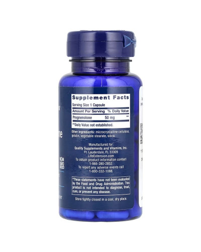 Прегненолон, Pregnenolone, Life Extension, 100 капсул