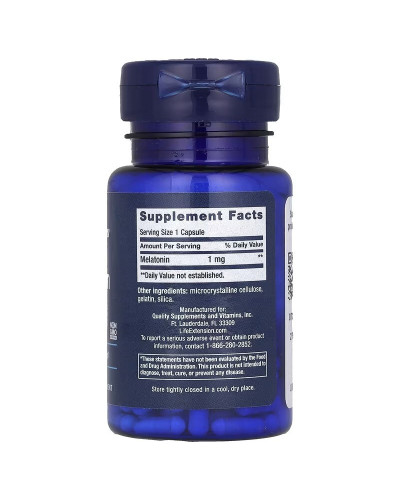Мелатонін, 1 мг, Melatonin, Life Extension, 60 капсул