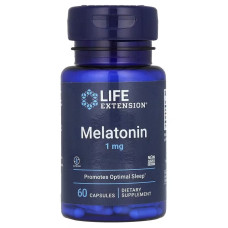 Мелатонін, 1 мг, Melatonin, Life Extension, 60 капсул