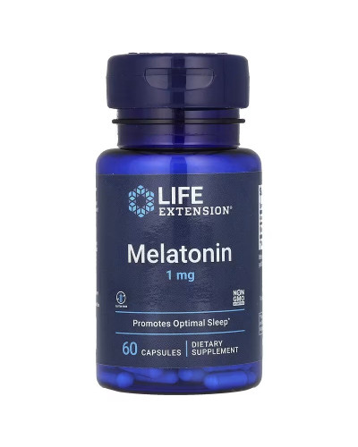 Мелатонін, 1 мг, Melatonin, Life Extension, 60 капсул