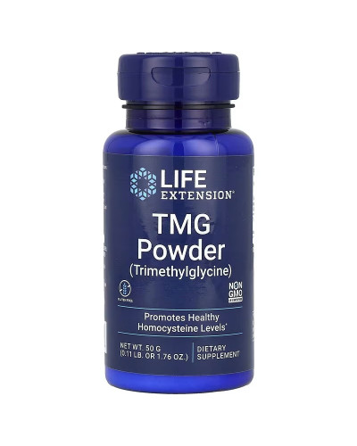 Триметилглицин, ТМГ, 500 мг, TMG Powder (Trimethylglycine), Life Extension, 50 гр
