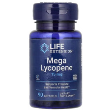 Ликопин, 15 мг, Mega Lycopene, Life Extension, 90 гелевых капсул